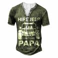 Hirejeep Dont Care Papa T-Shirt Fathers Day Gift Men's Henley Button-Down 3D Print T-shirt Green