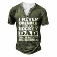 Hockey Dad Dads Ice Hockey Men's Henley T-Shirt Green