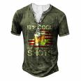 Its Cool Ive Had Both My Shots American Flag 4Th Of July Men's Henley T-Shirt Green
