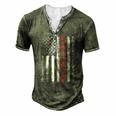 Jeet Kune Do American Flag 4Th Of July Men's Henley T-Shirt Green