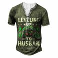 Leveling Up To Husban Husband Video Gamer Gaming Men's Henley T-Shirt Green
