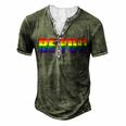 Be You Lgbt Flag Gay Pride Month Transgender Men's Henley T-Shirt Green