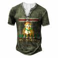 Merry Pitmas Pitbull Santa Claus Dog Ugly Christmas Men's Henley T-Shirt Green