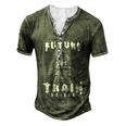 Model Steam Engine Collector Train Lover Future Train Driver Men's Henley Button-Down 3D Print T-shirt Green