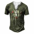 Mr Fix It Fathers Day Hand Tools Papa Daddy Men's Henley T-Shirt Green