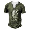 Nerdy Dirty Inked & Curvy Tattoo Woman Girl Nerd Men's Henley T-Shirt Green