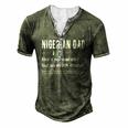 Mens Nigerian Dad Definition Nigerian Daddy Flag Men's Henley T-Shirt Green