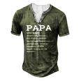 Mens Papa Definition Noun Nutrition Fathers Day Grandpa Men's Henley T-Shirt Green
