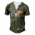 Mens Papa Man Myth Legend Dad Father Fathers Day Men's Henley T-Shirt Green