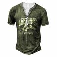 Promoted To Godfather 2022 For First Time Fathers New Dad Men's Henley T-Shirt Green
