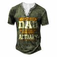 Proud Dad Of Awesome Actuary Fathers Day Men's Henley T-Shirt Green