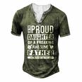 Womens Im The Proud Daughter Of A Freaking Awesome Father Men's Henley T-Shirt Green
