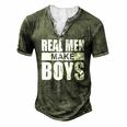 Mens Real Men Make Boys Daddy To Be Announcement Family Boydaddy Men's Henley T-Shirt Green