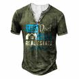 Real Estate Agent Men Dad Realtor Raglan Baseball Men's Henley T-Shirt Green