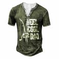 Mens Reel Cool Dad Fishing Daddy Mens Fathers Day Idea Men's Henley T-Shirt Green