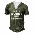 Theres No Buddy Like My Grandson Matching Grandpa Men's Henley T-Shirt Green