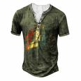 Mens Retro Vintage Best Dad Ever Father Daddy Fathers Day Men's Henley T-Shirt Green