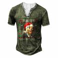 Santa Joe Biden Merry 4Th Of July Ugly Christmas Men's Henley T-Shirt Green