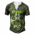 Stepdad Of The Birthday Boy Game Men's Henley T-Shirt Green