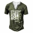 Straight Outta Money Cheer Dad Men's Henley T-Shirt Green