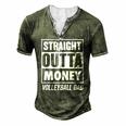 Mens Straight Outta Money Volleyball Dad Men's Henley T-Shirt Green