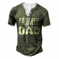 Tractor Dad Farming Father Farm Lover Farmer Daddy V2 Men's Henley T-Shirt Green