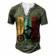 Vintage Motocross Dad Dirt Bike Fathers Day 4Th Of July Men's Henley T-Shirt Green