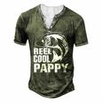 Vintage Reel Cool Pappy Fishing Fathers Day Men's Henley T-Shirt Green
