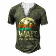 Wait I See A Rock Geologist Science Retro Geology Men's Henley T-Shirt Green