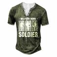 Welcome Home Soldier Usa Warrior Hero Military Men's Henley T-Shirt Green