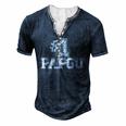 1 Papou Number One Sports Fathers Day Men's Henley T-Shirt Navy Blue