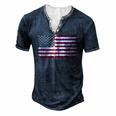 4Th Of July American Flag Vintage Usa Men Women Patriotic Men's Henley T-Shirt Navy Blue