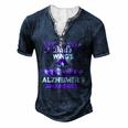 Alzheimers Awareness Products Dads Wings Memorial Men's Henley T-Shirt Navy Blue