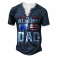 All American Dad 4Th Of July Us Patriotic Pride V2 Men's Henley T-Shirt Navy Blue