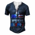 All American Flag Grampy July 4Th Sunglasses Usa Patriotic Men's Henley T-Shirt Navy Blue