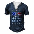 Womens All American Mom Us Flag Sunglasses 4Th Of July Men's Henley T-Shirt Navy Blue