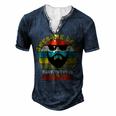 Awesome Dads Have Tattoos And Beards Vintage Fathers Day V3 Men's Henley T-Shirt Navy Blue