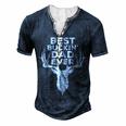 Best Buckin Dad Ever Deer Hunters Men's Henley Button-Down 3D Print T-shirt Navy Blue