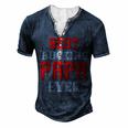 Best Buking Papa Ever Papa T-Shirt Fathers Day Gift Men's Henley Button-Down 3D Print T-shirt Navy Blue