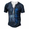 Best Dad Ever Us American Flag For Fathers Day Men's Henley T-Shirt Navy Blue