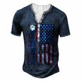 Best Dog Dad Ever Cute Fathers Day 4Th Of July Men's Henley T-Shirt Navy Blue