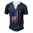 Best Papaw Ever Us Flag Patriotic 4Th Of July American Flag Men's Henley T-Shirt Navy Blue