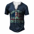 Best Pilot Dad Ever Fathers Day American Flag 4Th Of July Men's Henley T-Shirt Navy Blue