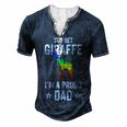 Mens You Bet Giraffe Im A Proud Dad Lgbt Rainbow Men's Henley T-Shirt Navy Blue