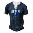 Bismarck High School Lions C2 College Sports Men's Henley T-Shirt Navy Blue
