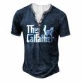 The Catfather Cat Dad For Men Cat Lover Men's Henley T-Shirt Navy Blue