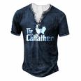 The Catfather Persian Cat Lover Father Cat Dad Men's Henley T-Shirt Navy Blue
