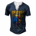 Chicken Chicken Chicken Daddy Chicken Dad Farmer Poultry Farmer V4 Men's Henley Button-Down 3D Print T-shirt Navy Blue