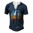 Colorful Guitar Fretted Musical Instrument Men's Henley T-Shirt Navy Blue