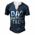 Mens Construction Dad Birthday Crew Party Worker Dad Men's Henley T-Shirt Navy Blue